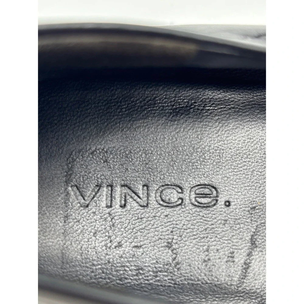 Vince Men's Black Leather Slip-On Platform Loafers Size 9M / EU 39